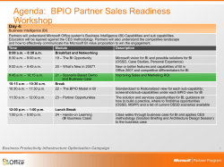Agenda:  BPIO Partner Sales Readiness Workshop Day 4: