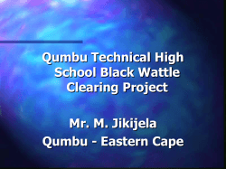 Qumbu Technical High School Black Wattle Clearing Project Mr. M. Jikijela