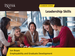 Leadership Skills Jon Boyes Employability and Graduate Development