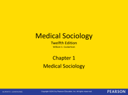 Medical Sociology Chapter 1 Twelfth Edition William C. Cockerham