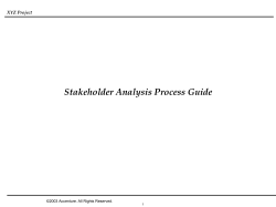 Stakeholder Analysis Process Guide XYZ Project ©2003 Accenture. All Rights Reserved. 1