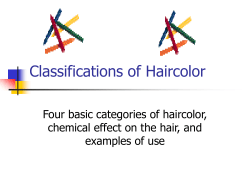 Classifications of Haircolor Four basic categories of haircolor, examples of use