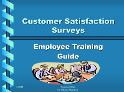 Customer Satisfaction Surveys Employee Training Guide