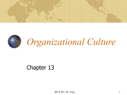 Organizational Culture Chapter 13 IBUS 681, Dr. Yang 1