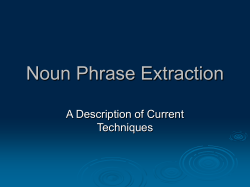 Noun Phrase Extraction A Description of Current Techniques