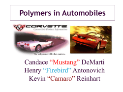 Polymers in Automobiles Candace DeMarti Henry