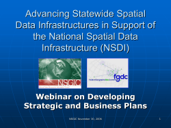 Advancing Statewide Spatial Data Infrastructures in Support of the National Spatial Data
