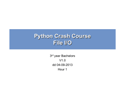 Python Crash Course File I/O 3 year Bachelors