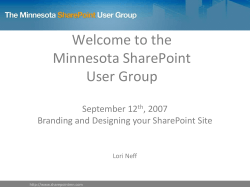 Welcome to the Minnesota SharePoint User Group September 12