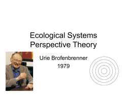 Ecological Systems Perspective Theory Urie Brofenbrenner 1979