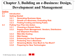 Chapter 3, Building an e-Business: Design, Development and Management