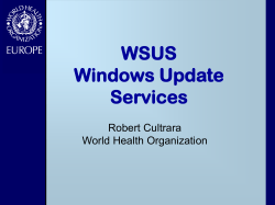 WSUS Windows Update Services Robert Cultrara