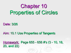 Chapter 10 Properties of Circles Date: Aim: