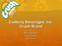Cadbury Beverages, Inc. Crush Brand By: Steven Gutowitz