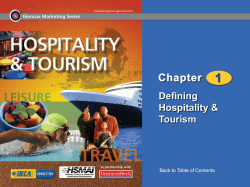 Defining Hospitality &amp; Tourism Back to Table of Contents