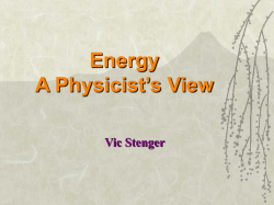 Energy A Physicist’s View Vic Stenger