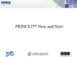 PRINCE2™ Now and Next