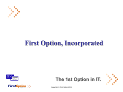 First Option, Incorporated The 1st Option in IT.