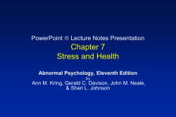 Chapter 7 Stress and Health PowerPoint Lecture Notes Presentation