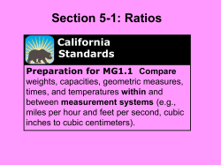 Section 5-1: Ratios California Standards