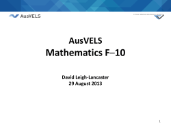 Mathematics F 10 – AusVELS