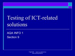 Testing of ICT-related solutions AQA INFO 1 Section 9