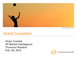 Global Competition Victor Camlek VP Market Intelligence Thomson Reuters