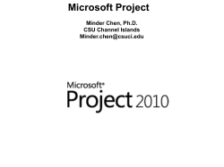 Microsoft Project Minder Chen, Ph.D. CSU Channel Islands