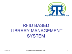 RFID BASED LIBRARY MANAGEMENT SYSTEM 1/11/2017