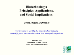 Biotechnology: Principles, Applications, and Social Implications From Protein to Product