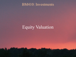 Equity Valuation BM410: Investments
