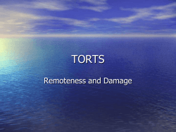 TORTS Remoteness and Damage