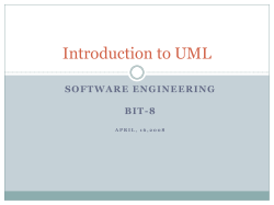 Introduction to UML SOFTWARE ENGINEERING BIT-8