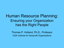 Human Resource Planning: Ensuring your Organization has the Right People