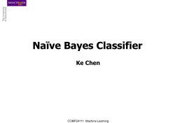 Naïve Bayes Classifier Ke Chen COMP24111  Machine Learning