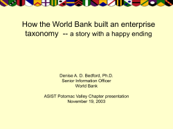 How the World Bank built an enterprise taxonomy  --