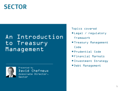 An Introduction to Treasury Management •