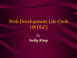 Web Development Life Cycle (WDLC) by Sally King