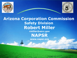 Robert Miller NAPSR Arizona Corporation Commission Safety Division
