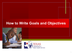 How to Write Goals and Objectives 1