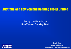 Australia and New Zealand Banking Group Limited Background Briefing on David Ward