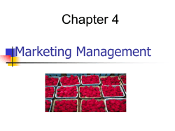 Marketing Management Chapter 4