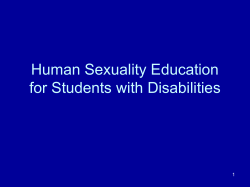 Human Sexuality Education for Students with Disabilities 1