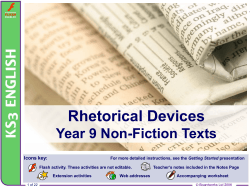 Rhetorical Devices Year 9 Non-Fiction Texts Icons key: