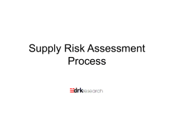 Supply Risk Assessment Process