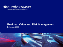 Residual Value and Risk Management Bukarest 2008