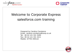 Welcome to Corporate Express salesforce.com training