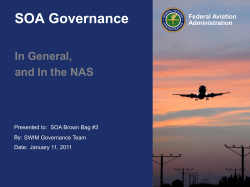 SOA Governance In General, and In the NAS Federal Aviation