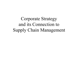Corporate Strategy and its Connection to Supply Chain Management