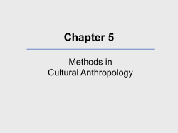 Chapter 5 Methods in Cultural Anthropology